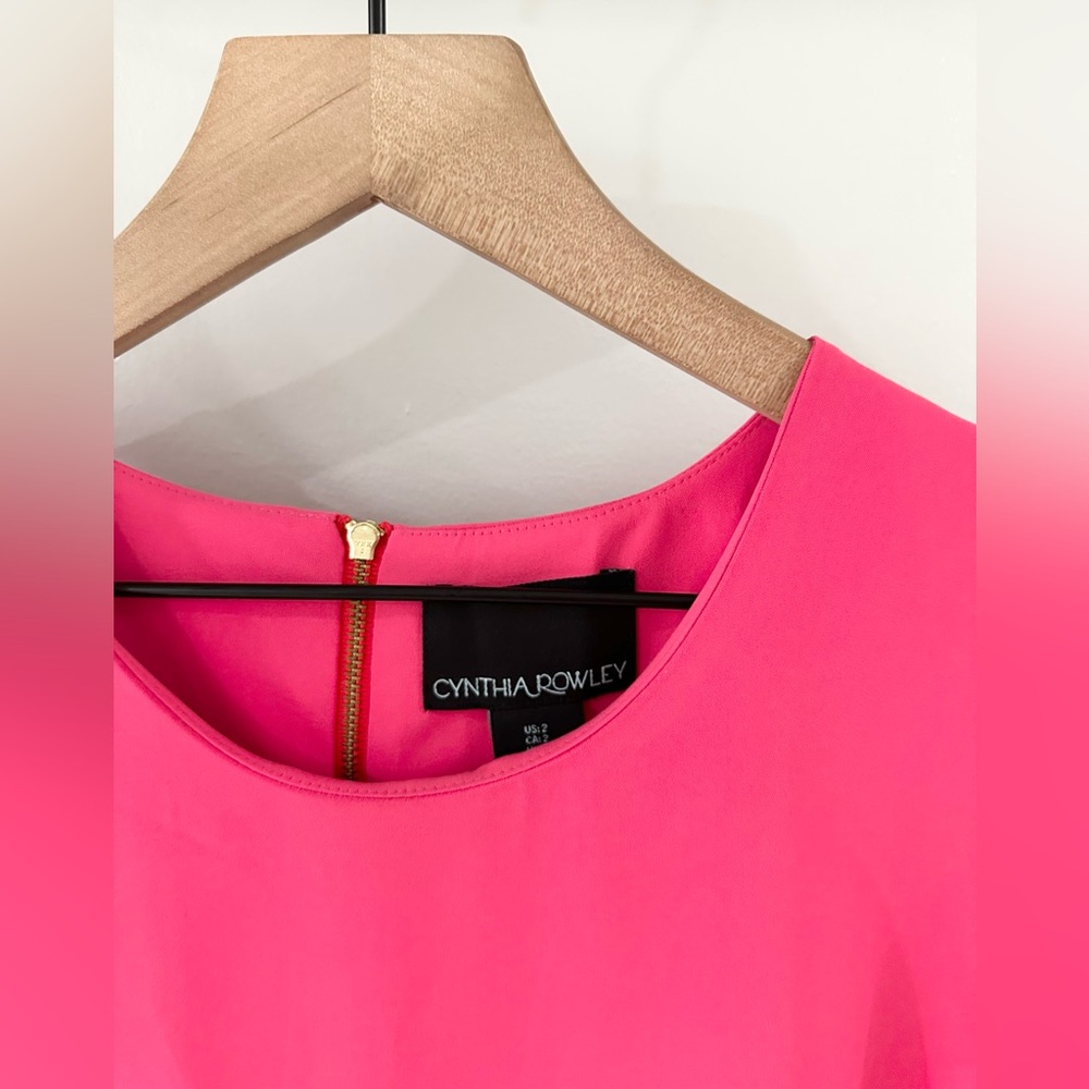 NWT Cynthia Rowley Short Sleeve Colorblock Dress Pink & Red Size 2 - Picture 5 of 6